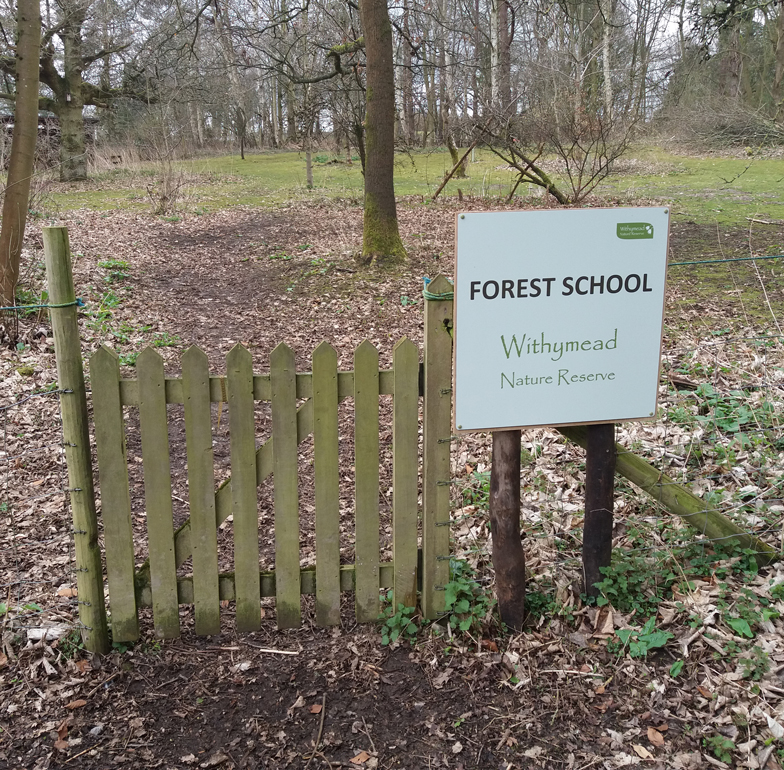 Withymead Forest School sign